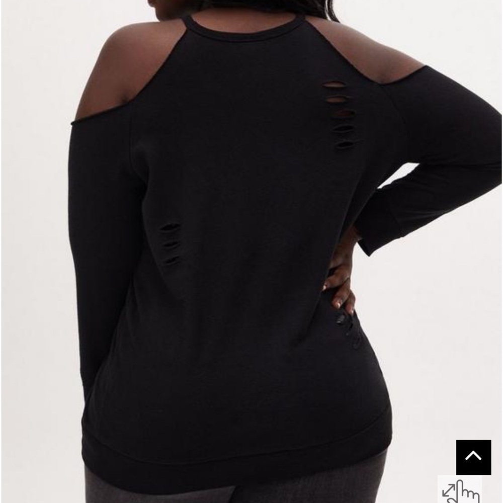 Torrid Disney Nightmare Before Christmas Oggie Boys Cold Shoulder Sweatshirt - Picture 3 of 3